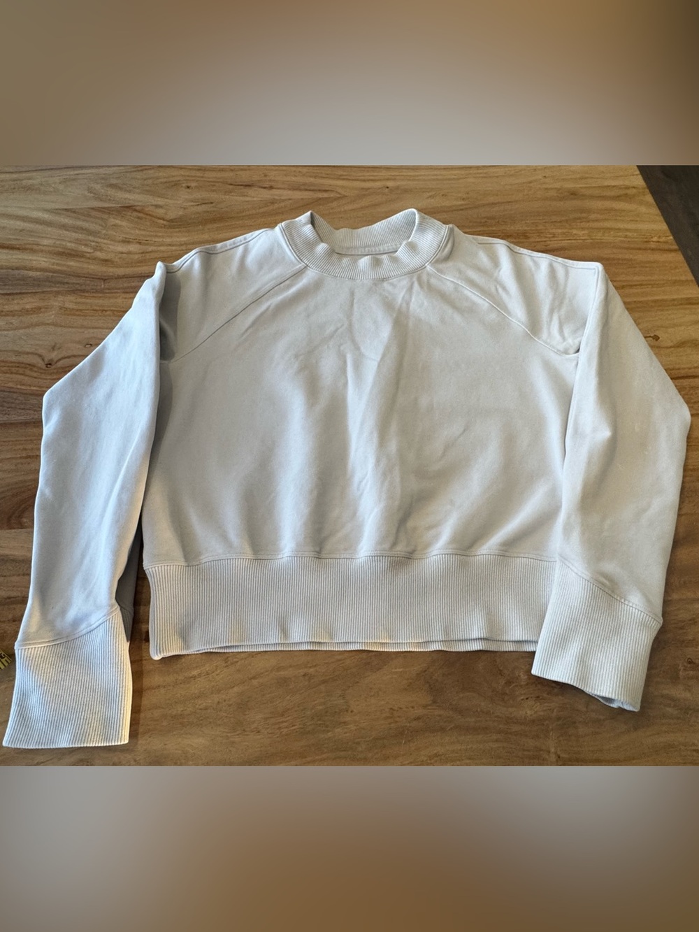 Lululemon Perfectly Oversized Crop Crew Ribbed - Bone White / Cream - Size 4